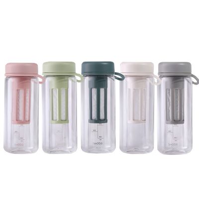 450ML 600ML 휴대용 선명한 BPA 무료 트리탄 플라스틱 물병 체육관용 스케일