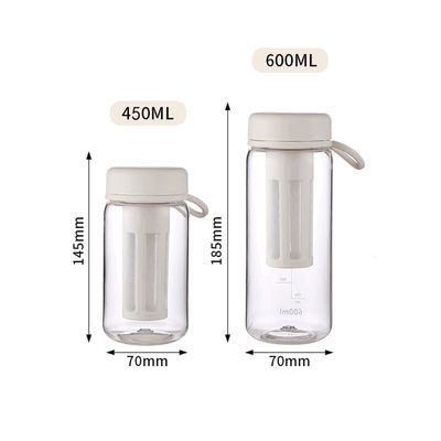 450ML 600ML 휴대용 선명한 BPA 무료 트리탄 플라스틱 물병 체육관용 스케일