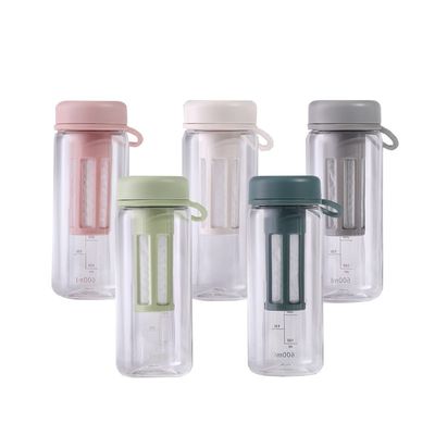 450ML 600ML 휴대용 선명한 BPA 무료 트리탄 플라스틱 물병 체육관용 스케일