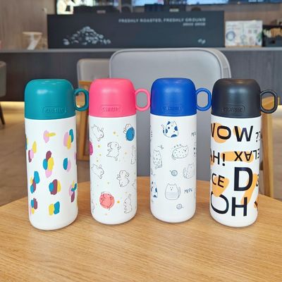 맞춤형 패턴 500ml 스테인리스 스틸 어린이 컵 진공 야외 테르모스 물병