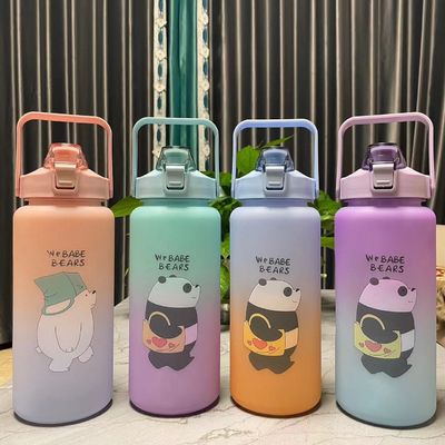 환경 BPA 무료 그라디언트 컬러 동기 부여 체육관 피트니스 스포츠 트리탄 물병 세트