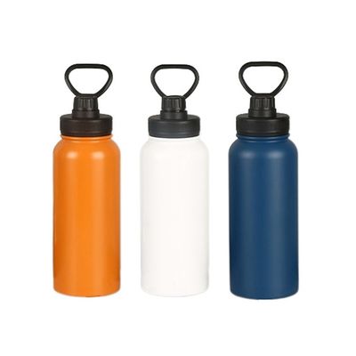 직접 휴대용 스테인레스 스틸 진공 격리 스포츠 병 1000 ml 손잡이