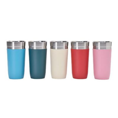 500ml 304 스테인레스 스틸 물병 휴대용 음료 커피 컵 뚜?? 이 있는 테르모스 컵