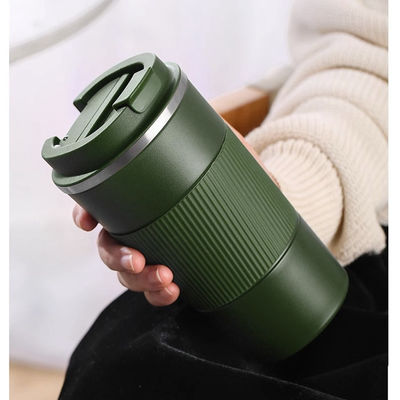 스테인리스 스틸 380ml/510ml 단열 여행 및 뜨거운 커피를위한 이중 벽 진공 컵