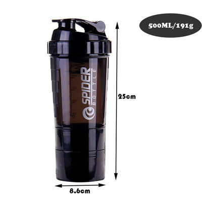 유니섹스 사용자 지정 로고 500ml Bpa 무료 쉐이커 병 PP 밀크 쉐이크 컵 단백질 파우더 피트니스 체육관 스포츠 물병 혼합 공