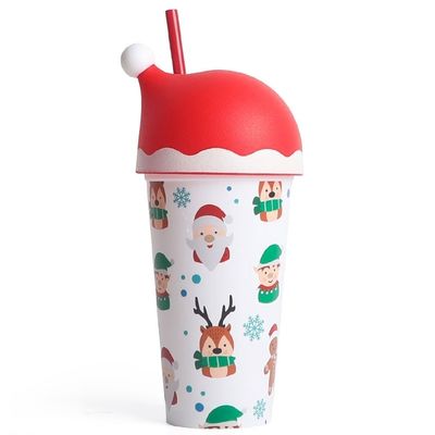 20 OZ 크리스마스 커피 머그 600ML 럭셔리 사용자 지정 로고 노벨티 빨대 컵 크리스마스