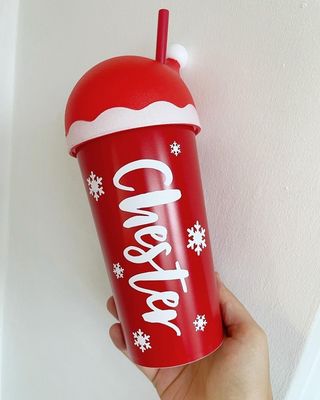 20 OZ 크리스마스 커피 머그 600ML 럭셔리 사용자 지정 로고 노벨티 빨대 컵 크리스마스