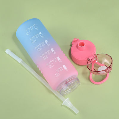 샘플 제공 1L 플라스틱 BPA 무료 스포츠 체육관 물병 시간 표시기와 빨대