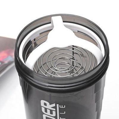 500ml 3층 플라스틱 체육관 피트니스 단백질 쉐이커 야외 스포츠용 물병