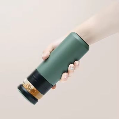 500ml 분리 필터 스테인리스 스틸 진공 유리 병 단열 휴대용 차잔