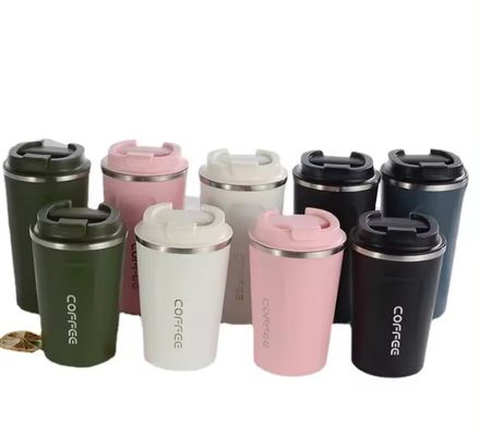 LID 환경 친화적 인 이중 벽화 스테인리스 스틸 여행 커피 머그 진공 단열 재사용 커피 텀블러 컵