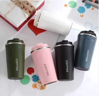 LID 환경 친화적 인 이중 벽화 스테인리스 스틸 여행 커피 머그 진공 단열 재사용 커피 텀블러 컵