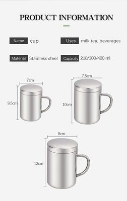 사용자 정의 가능한 304 스테인레스 스틸 물병 손잡이 및 뚜?? 210ml / 300ml / 400ml 직접