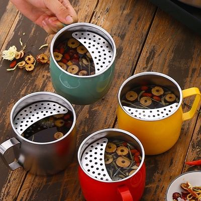 스테인레스 스틸 월달 필터 과일 차 컵 휴대용 머그 여러 가지 색상 옵션