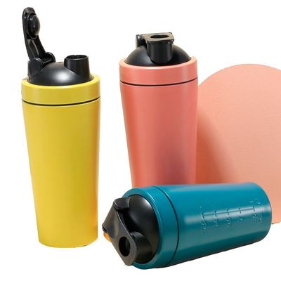 500ml 및 750ml 체육관 금속 스테인리스 스틸 쉐이커 병 믹싱 공 OEM 수용