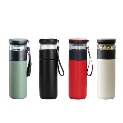 직접 공급 500ML 용량 인푸저와 함께 스테인리스 스틸 차 병 두 개의 벽 컵