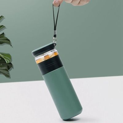 직접 공급 500ML 용량 인푸저와 함께 스테인리스 스틸 차 병 두 개의 벽 컵