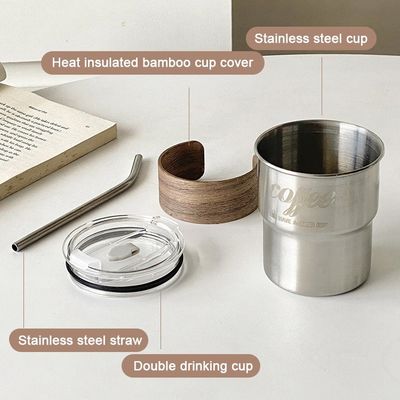 겹쳐질 수 있는 304 스테인리스 스틸 이중 벽화 단열 텀블러 뚜?? 290ml 용량
