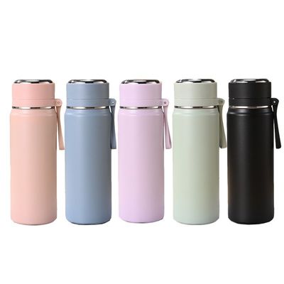 진공 500ml 600ml 이중 벽 스테인레스 스틸 스포츠 음료 물병 뚜??