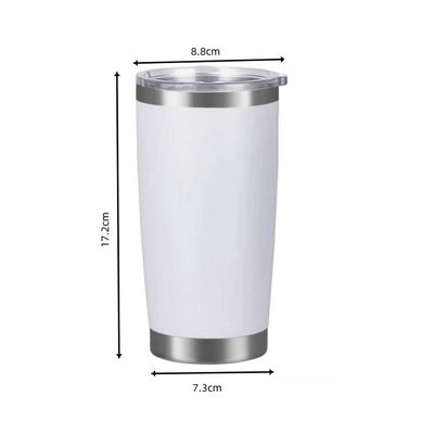 파우더 코팅 텀블러 20oz 스테인레스 스틸 듀얼 벽 맞춤 여행 컵 뚜??