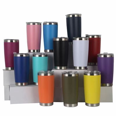 20oz 더블 벽 진공 단열 자동차 텀블러 사용자 지정 로고 파우더 코팅 여행 커피 머그