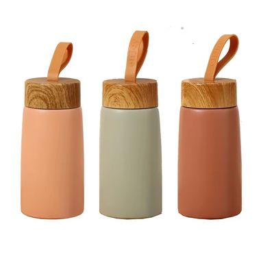진공 304 스테인레스 스틸 단열 물병 280ML 휴대용 창조적 나무 곡물