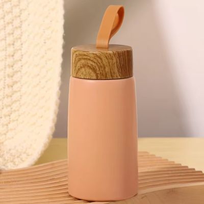 진공 304 스테인레스 스틸 단열 물병 280ML 휴대용 창조적 나무 곡물