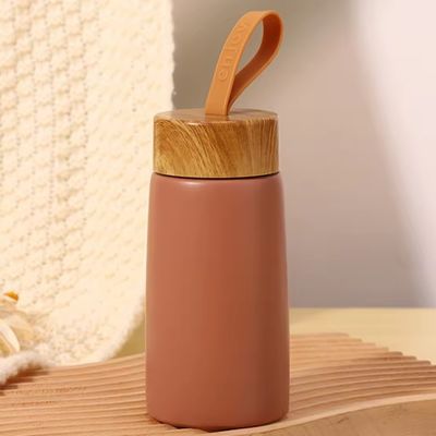 진공 304 스테인레스 스틸 단열 물병 280ML 휴대용 창조적 나무 곡물