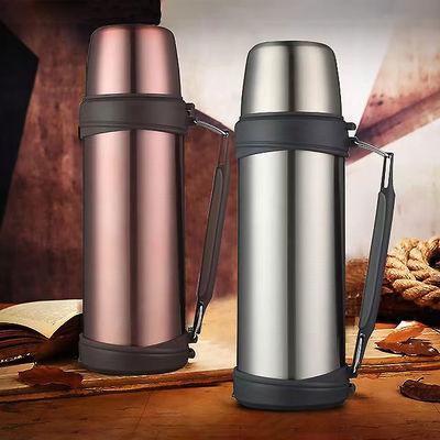 1000ml 치크 스테인리스 넓은 입 스포츠 듀얼 벽 진공 단열 물병 손잡이