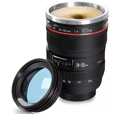 단열 텀블러 24-105 카메라 렌즈 커피 머그 용량 401-500ml 로고 프린트
