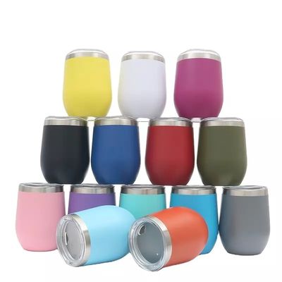 240ml / 350ml 용량을 위한 뚜?? 을 가진 두 개의 벽이 있는 스테인리스 스틸 컵 달걀 모양 텀블러
