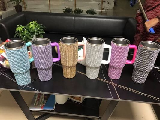 맞춤형 재사용 냉면 300ml/400ml 다이아몬드 뚜?? 이 있는 이중 벽 컵