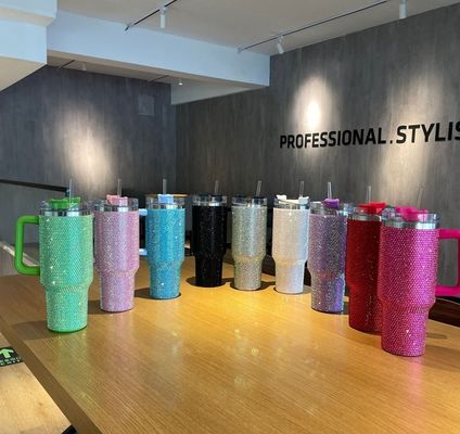 맞춤형 재사용 냉면 300ml/400ml 다이아몬드 뚜?? 이 있는 이중 벽 컵