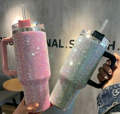 맞춤형 재사용 냉면 300ml/400ml 다이아몬드 뚜?? 이 있는 이중 벽 컵