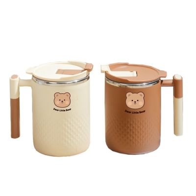 HANDGRIP 스테인리스 스틸 커피 컵 귀여운 단열 물컵 컵 곰 스티커와 함께