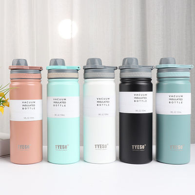 야외 여행 스테인레스 스틸 물병 플립 톱 뚜?? 과 넓은 입 단열
