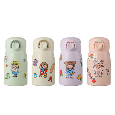 만화 디자인 350ml 스테인리스 스틸 듀얼 아이 애들 사랑 아기 테르모스