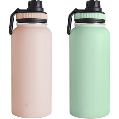 32oz 이중 벽 스테인리스 스틸 병 스포츠 병 손잡이 뚜?? 와 함께 진공 물병