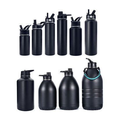 격리 된 병 뚜?? 18/8 스테인레스 스틸 스포츠 직선 검은 음료 병 550ml