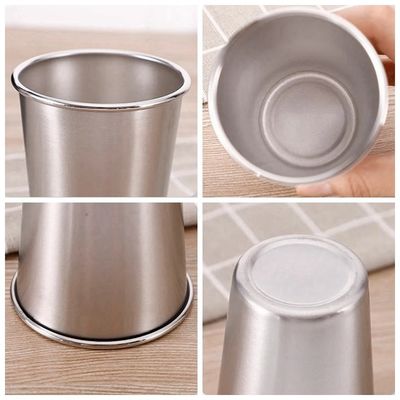 170ML 330ML 500ML 스테인레스 스틸 맥주 머그 가동 캠핑 물컵 가죽 케이스