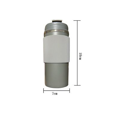오피스 컵 450ml 이중 벽화 스테인레스 스틸 여행 커피 컵 실리콘 케이스