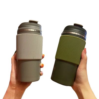 450ML 용량 두층 스테인레스 스틸 여행 커피 머그 텀블러 컵 재사용