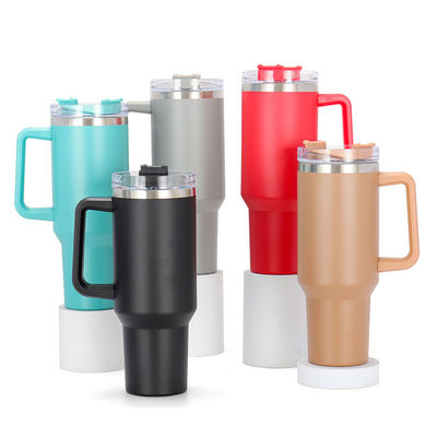 MUGS 사용자 지정 로고 40oz 스테인리스 스틸 단열 커피 텀블러 진공 병 머그