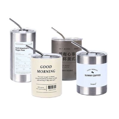 320ml/600ml 이중 벽 진공 단열 스테인리스 스틸 텀블러와 빨대 커피 머그