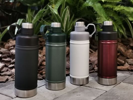 노란색 단열 스테인레스 스틸 스포츠 물병 BPA 무료 진공 병 18oz 25oz 물병