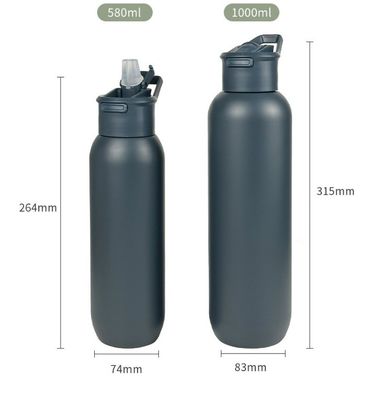 안전 32oz / 1000ml 이중 벽 진공 단열 스테인레스 스틸 물병 짚 뚜??