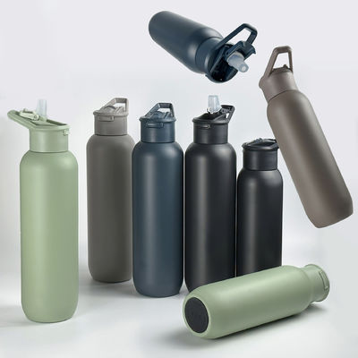 안전 32oz / 1000ml 이중 벽 진공 단열 스테인레스 스틸 물병 짚 뚜??