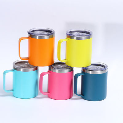 12oz/14oz 스테인리스 스틸 머그 컵 이중 계층 진공 파우더 코팅 컵 사용자 정의 색상