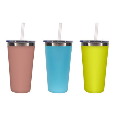 맞춤 로고 500ml 스테인리스 스틸 물병 직선 컵과 텀블러 빨대