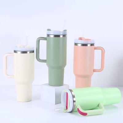 사용자 지정 로고 40 Oz 이중 벽 스테인레스 스틸 여행 텀블러 손잡이 가볍게 이동